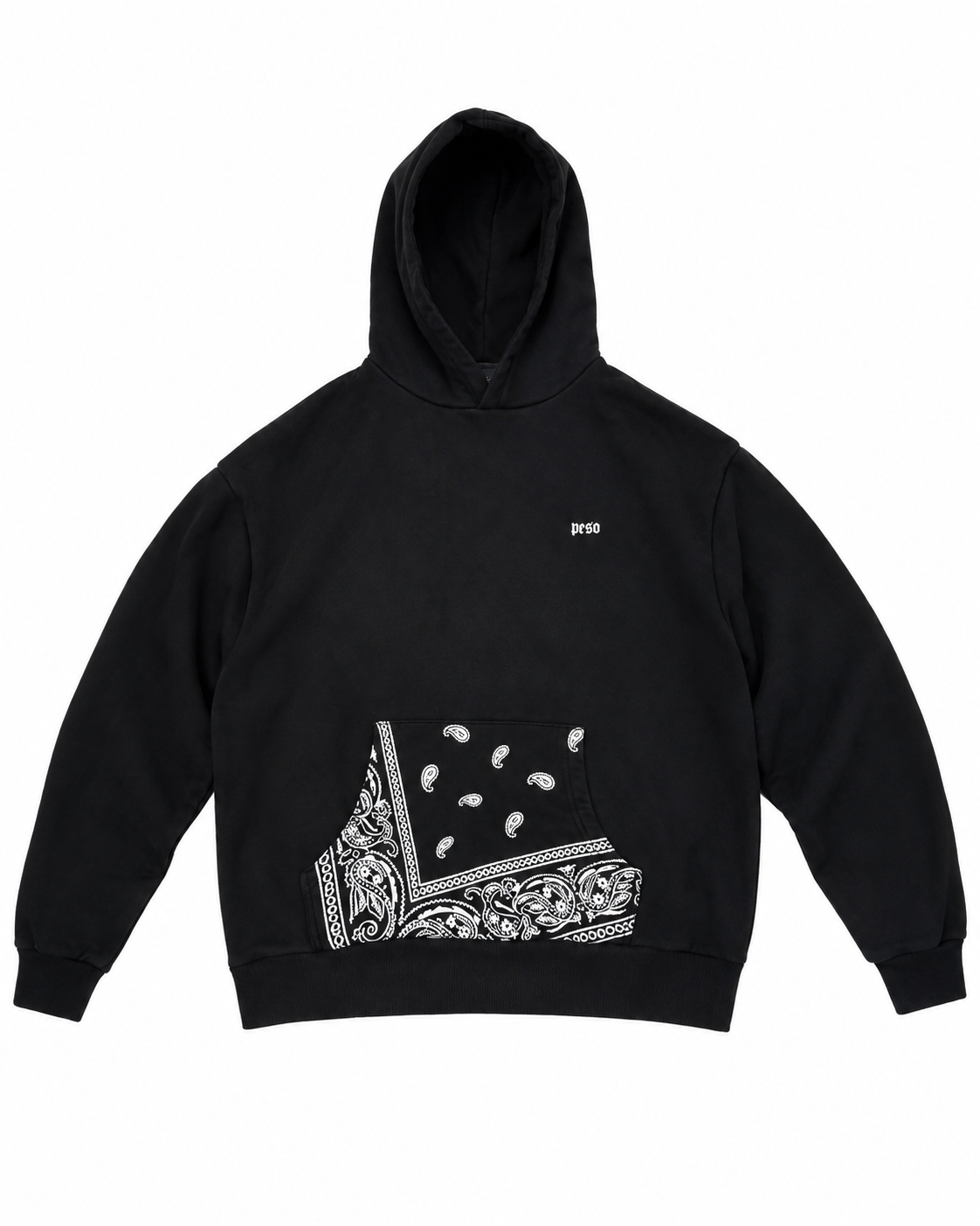 Peso Hoodie Schwarz, Detail