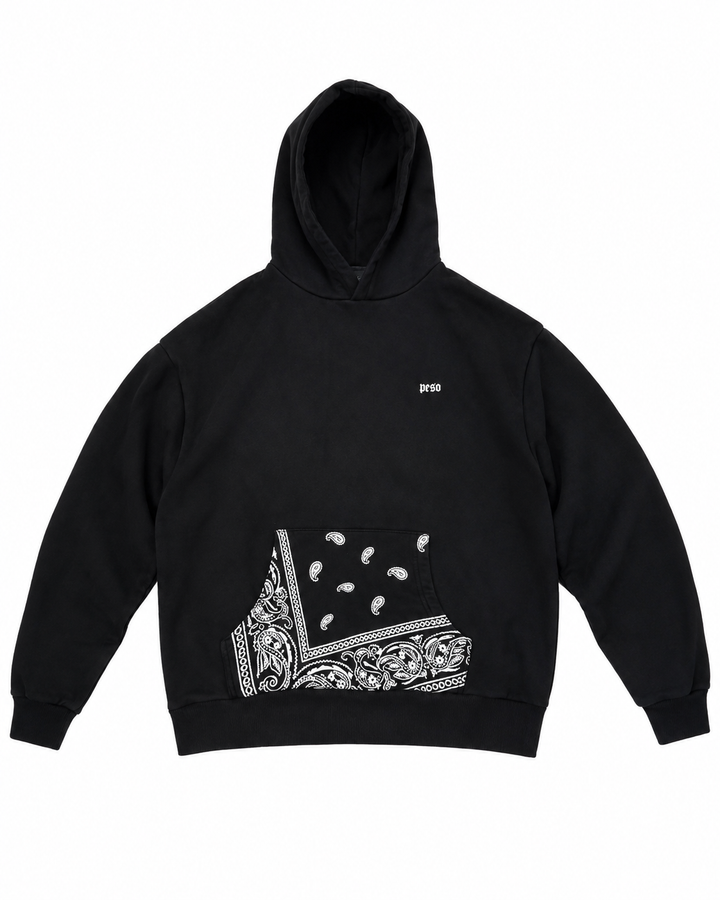 Peso Hoodie Schwarz, Detail