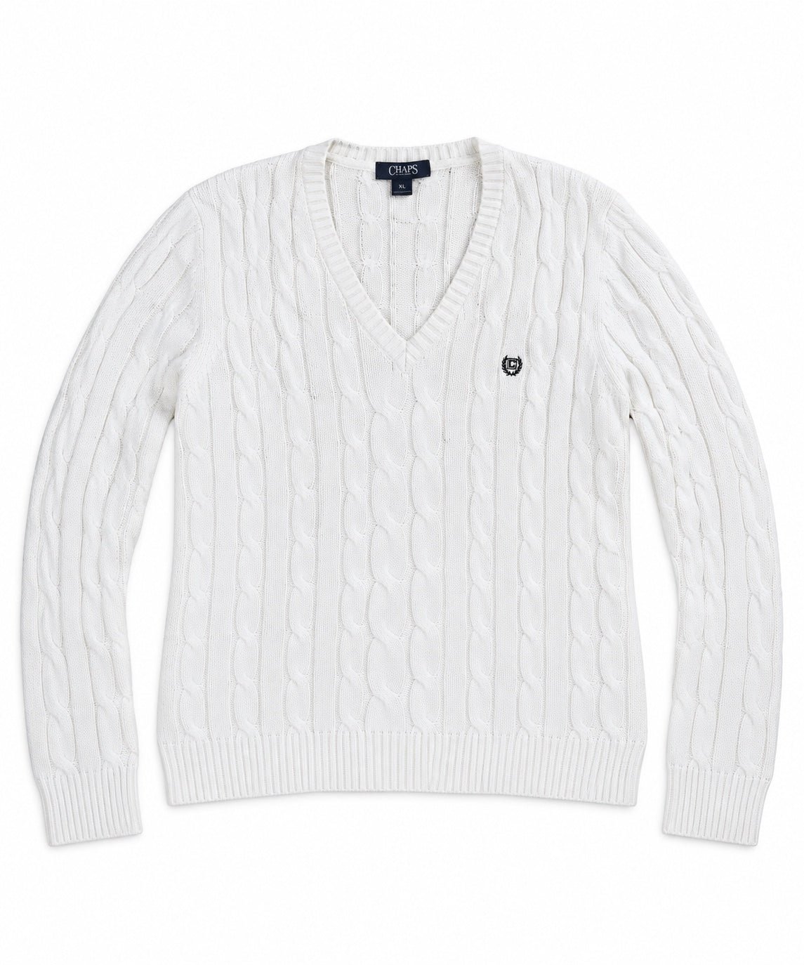 Chaps Pullover Weiß XL – Vorderansicht
