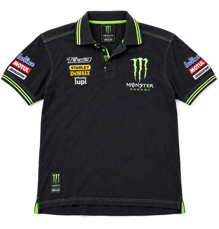 Monster Energy Poloshirt Schwarz M – Vorderansicht