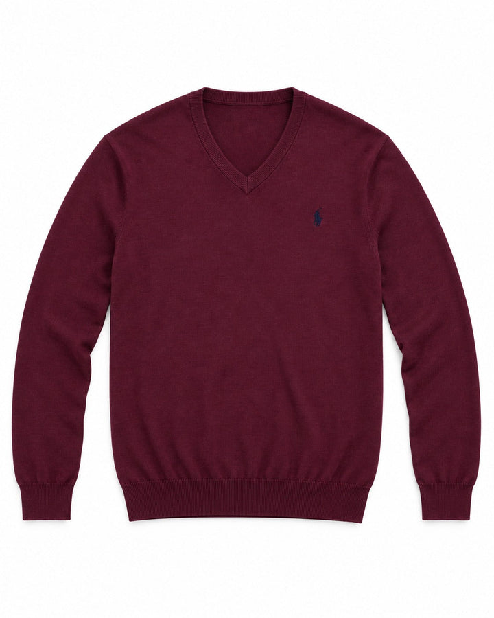 Ralph Lauren Pullover Weinrot M – Vorderansicht