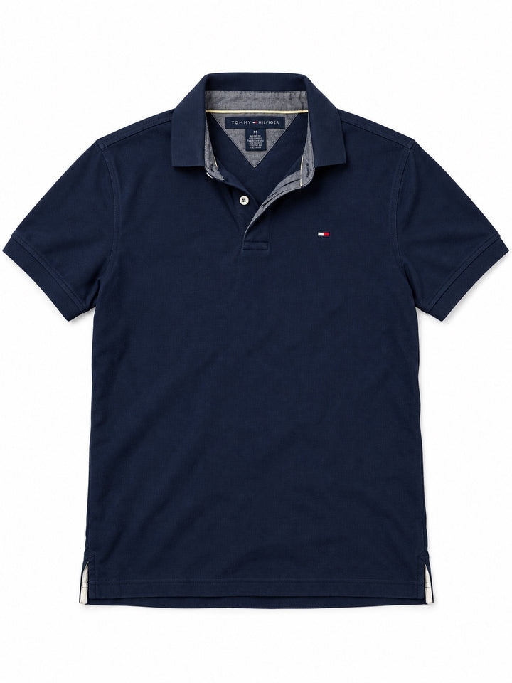 Tommy Hilfiger Poloshirt Blau M – Vorderansicht